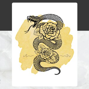 Snake Wall Art Digital Download, Printable Snake Decor