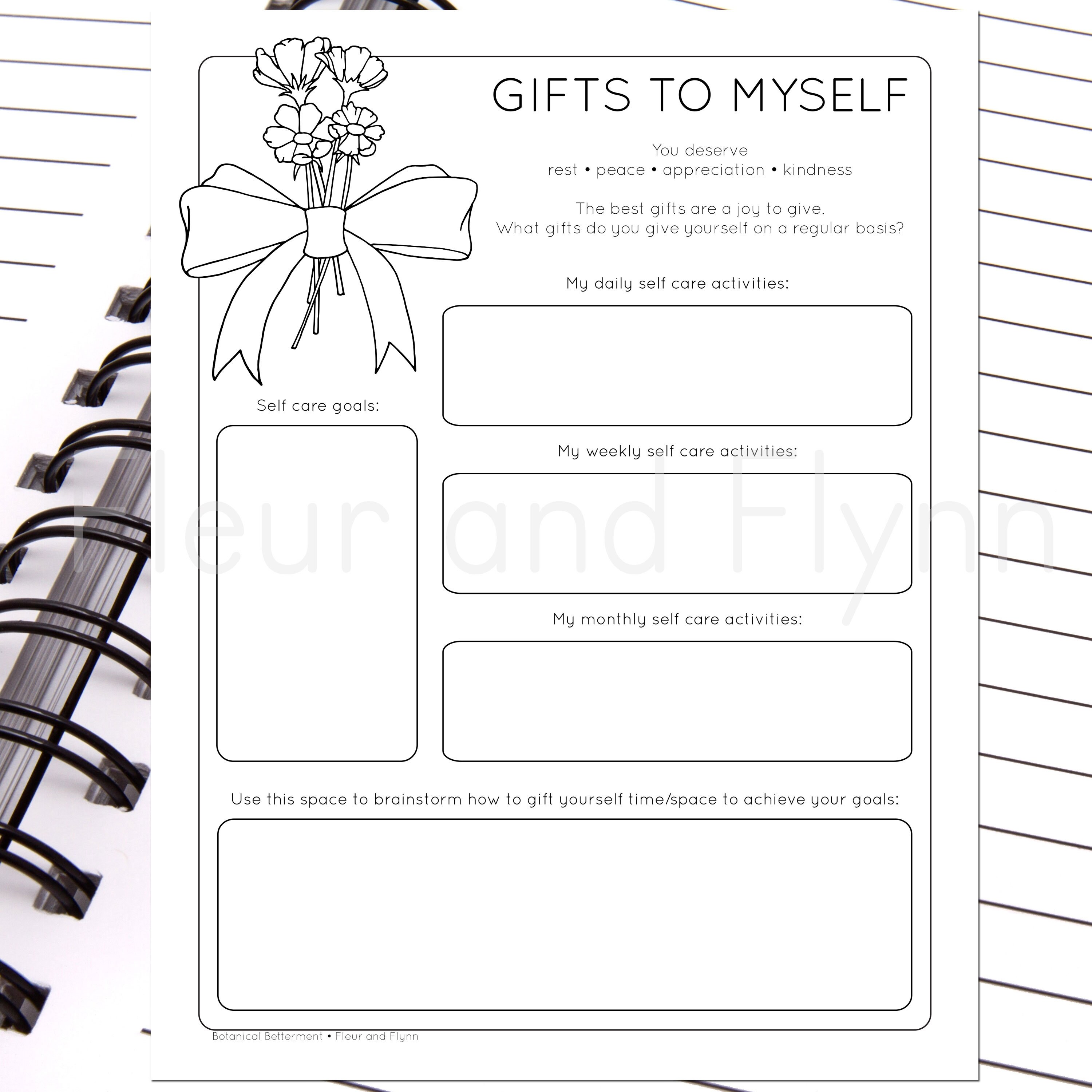 Self Care Printable Worksheet Prioritizing Myself, Self Love Activity ...