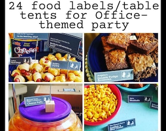 The Office Party Food Labels | Office Party Table Tents Food | Office Party Decorations | Office Party Decor | Printable Instant Download
