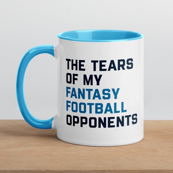 Fantasy Football Winner Mug, The Tears of My Opponents, League Championship Trophy Funny Coffee Cup, Game Day Gear Draft Roster Bench Lineup