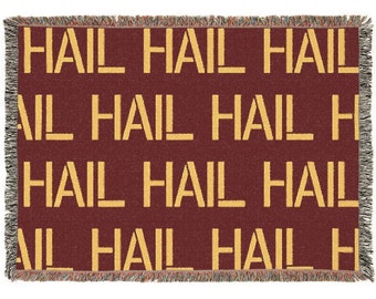 HAIL Washington Football Blanket, Woven Burgundy/Gold, Take Command Throw, Men Women Gifts for Him Her, HTTC Game Day Fan Gear, NFC East
