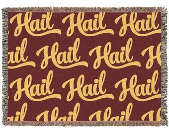 HAIL Washington Football Blanket, Woven Burgundy/Gold, Take Command Throw, Men Women Gifts for Him Her, HTTC Game Day Fan Gear, NFC East