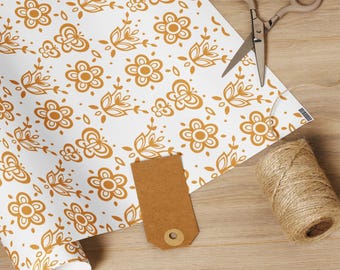 Corning Ware/Pyrex/Corelle Butterfly Gold Wrapping Paper, Christmas Gift Wrap, Vintage Pattern, MCM Holiday Collector, Midcentury Modern