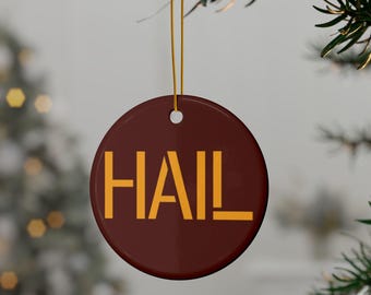Washington Football Christmas Ornament, Raise Hail Star Snowflake Circle, Take Command HTTC HTTR HTTWFT, Fan Gifts, Holiday Tree Decoration