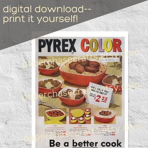 Pyrex Advertisement Printable Vintage Pyrex Color Ad Poster Digital Download, Be A Better ...