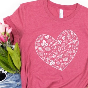 Pyrex Pink Gooseberry Bowl Pattern Heart Shirt, Short-Sleeve T-Shirt, Flea Market Vintage Kitchen Collector Gifts For Her, Corning Ware