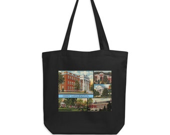 Mary Washington Tote Bag, Vintage Postcard Organic Cotton, Campus Alumni Gift Downtown Fredericksburg VA College/University Travel Ephemera