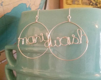 Mary Washington Earrings, Custom Mary Wash Hoops, College Game Day Jewelry, UMW Alumni Gifts, Fredericksburg Virginia, Silver or Gold Hoop