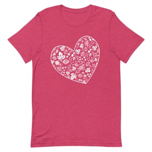 Pyrex Pink Gooseberry Bowl Pattern Heart Shirt, Short-sleeve T-shirt ...