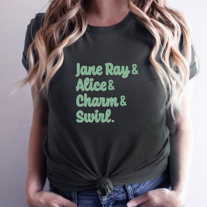 Jadeite Shirt, Fire King Pattern Names, Jane Ray Alice Charm Swirl, Short-Sleeve T-Shirt, Vintage Glass, McKee Jeannette Antique, Mint Green