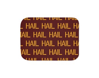 HAIL Washington Football Blanket, Sherpa Throw, Burgundy/Gold, Take Command Raise Hail, Gifts for Him Her, HTTC Game Day Fan Gear, NFC East