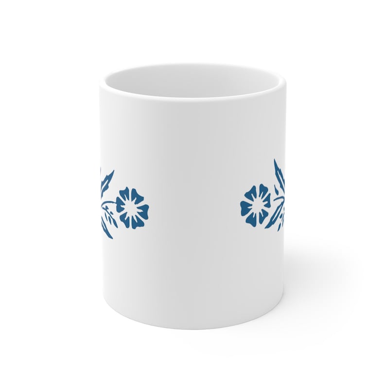 Corningware Corelle Cornflower Blue Mug, Vintage Reproduction Pattern Coffee Cup, Pyrex Kitchen Collector Corning Ware Floral Retro MCM image 4