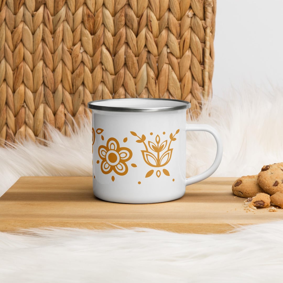 Pyrex Mugs Pyrex Mug, Butterfly Gold Vintage Pattern, Enamel Coffee Cup, Daisy ...