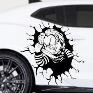 Chucky Decal,  Chucky Sticker,  Horror Sticker,  Horror Decal, Chucky Hood Graphic,  Chucky Hood Decal, Chucky Auto, Auto Graphic, Gift