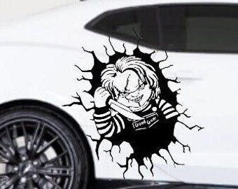 Chucky Decal,  Chucky Sticker,  Horror Sticker,  Horror Decal, Chucky Hood Graphic,  Chucky Hood Decal, Chucky Auto, Auto Graphic, Gift