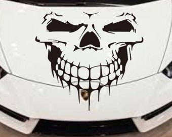 Skull Auto Accent Decal, Skull Car Vinyl,  Skull Car Decal , Skull Hood Decal, Skull Hood Sticker, Hot Car Decal ,Car Side Decal