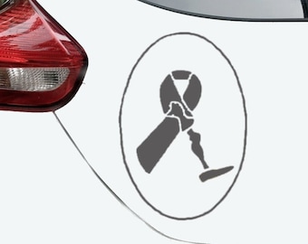 Amputee Ribbon, Customized Amputee Ribbon  Disabled Decal, Wheelchair Decal, Disabled Sticker, Amputee Decal, Amputee Sticker, USAVinyls