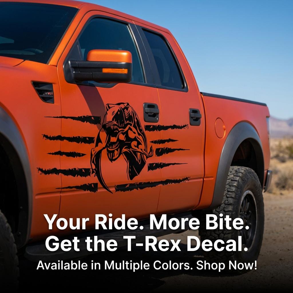 Trx Raptor Sticker T-rex Dinosaur Eating A Raptor, TRX Dinosaur, Auto Graphic - Etsy