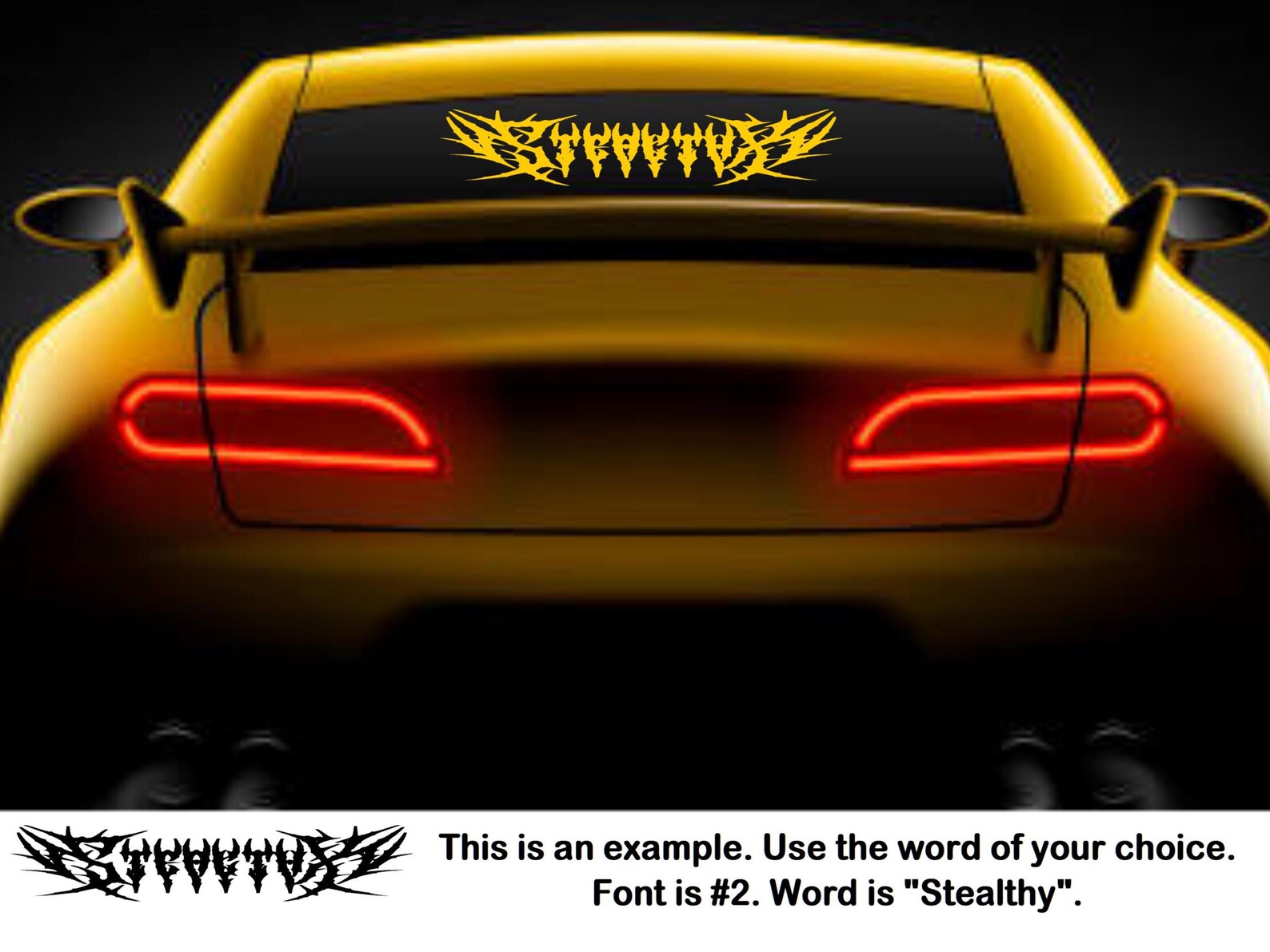 Custom Gothic Lettering for Rear Window, Tribal Graphic, Windshield ...