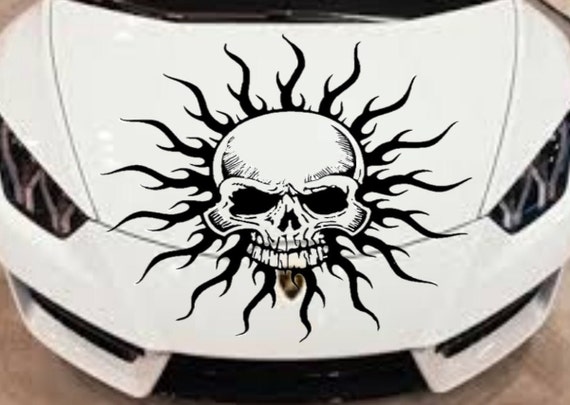 Tribal Skull Vinyl Decal, High-contrast Die-cut Sticker, Water