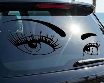 Glam Eyes Vinyl Wall Decal, Eyelash Auto Graphic