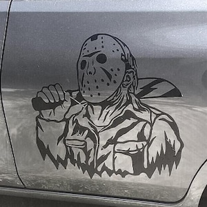 Jason Voorhees Decals,  Jason Voorhees Halloween, Halloween Decals, Horror Decals, Scary Decals,  Jason Sticker USAVinyls.com