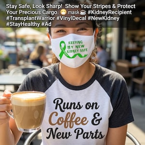 Mask HTV - Keeping my new kidney safe  HTV Decal on Cotton Mask, Organ Donation, Kidney Donor Mask,  Need Kidney Mask,