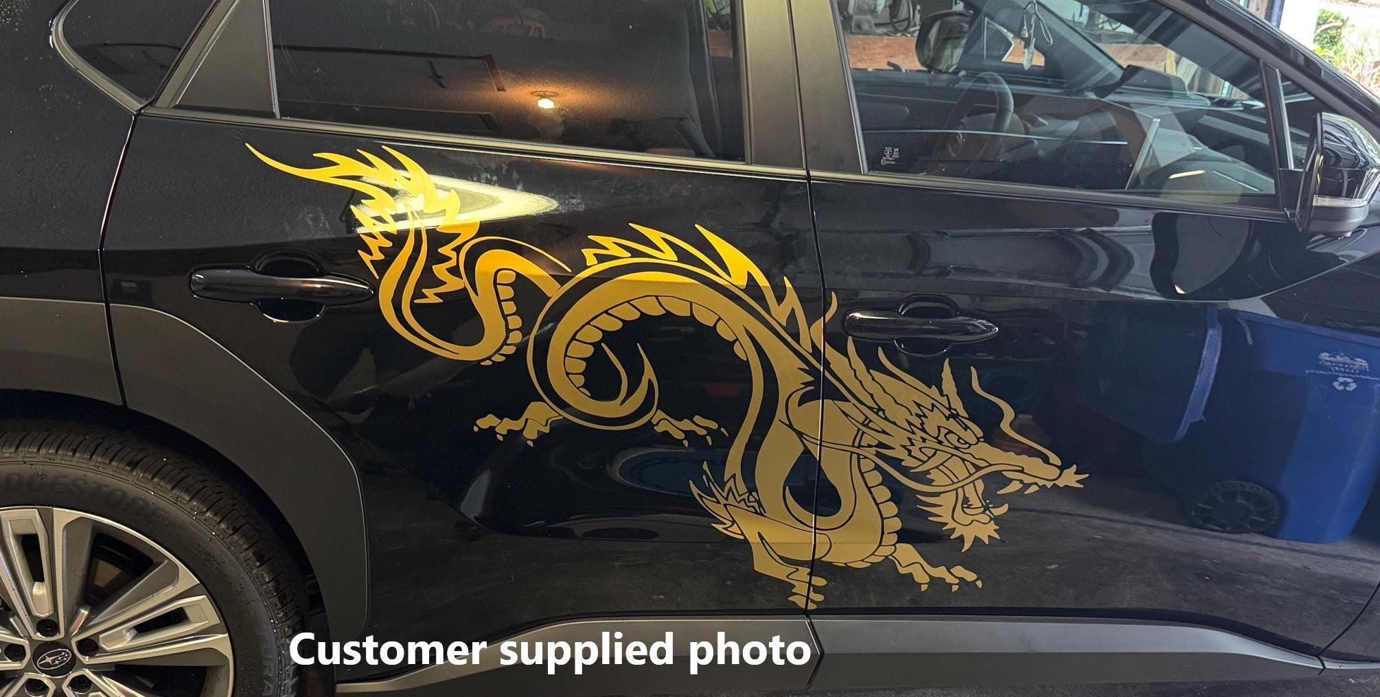 Dragon Large Auto Accent Decal | Dragon Car Decal | Vinyl Car Truck Wall Decals | Mother's Day Gift | Birthday Gift | Father's Day Gift