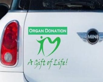 Organ Donation Vinyl Decal, Transplant Awareness, Gift of Life