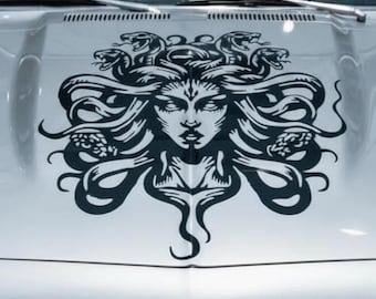 Medusa Vinyl Decal/Sticker, Die-Cut Snakes Hood/Wall Sticker, Outdoor Graphic