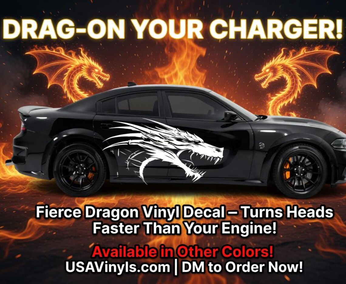 Dragon Decal, Fierce Dragon Sticker - Etsy