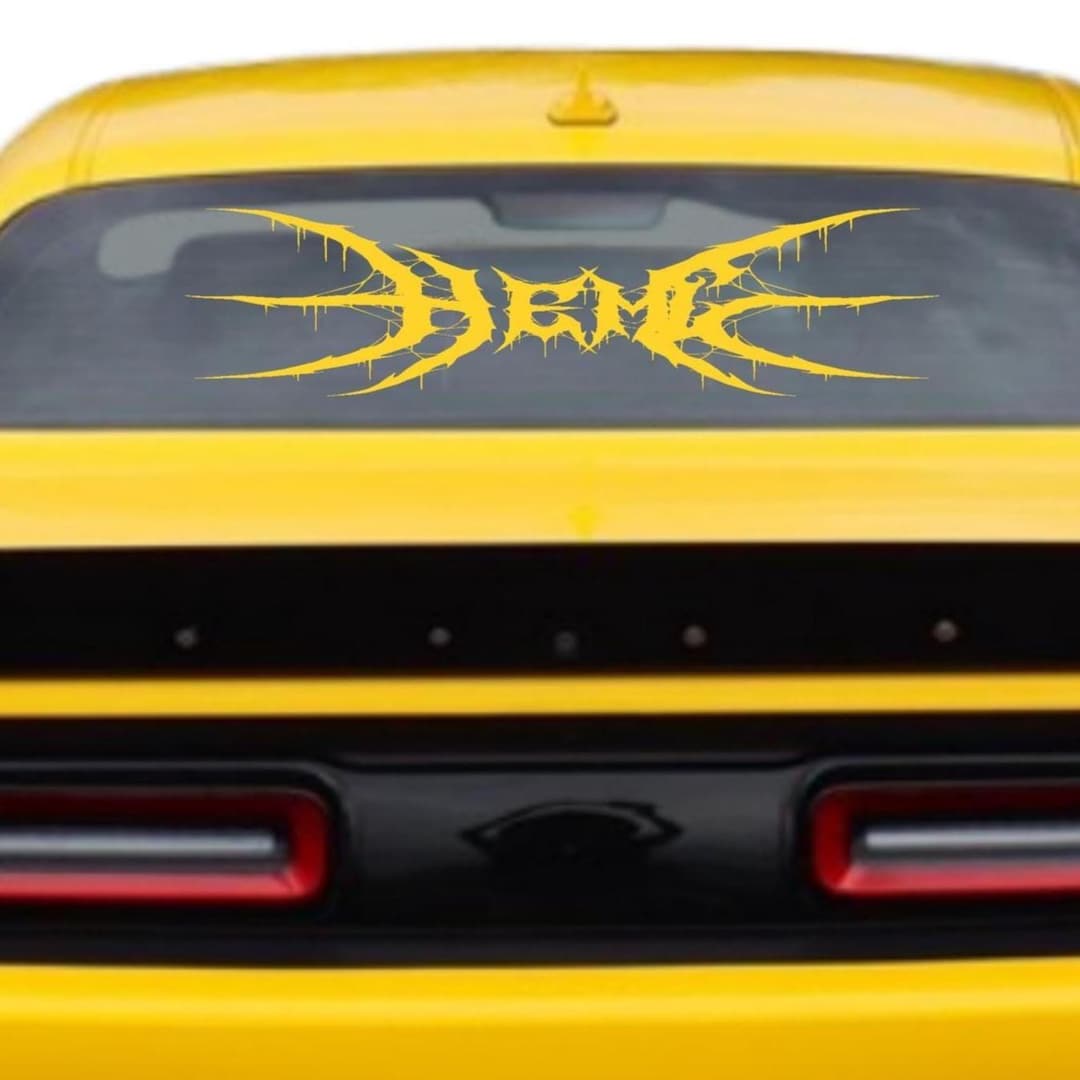 Custom Gothic Lettering for Rear Window, Tribal Graphic, Windshield ...