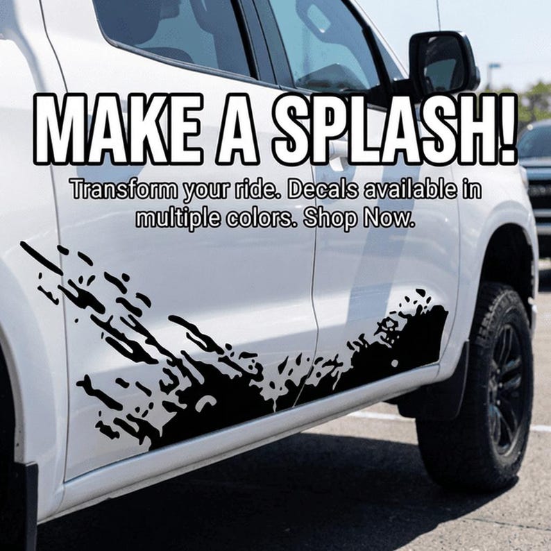 Muddin Sticker Splash Decal, Mudding Graphic Vinyl Sticker for Vehicle Side - Etsy