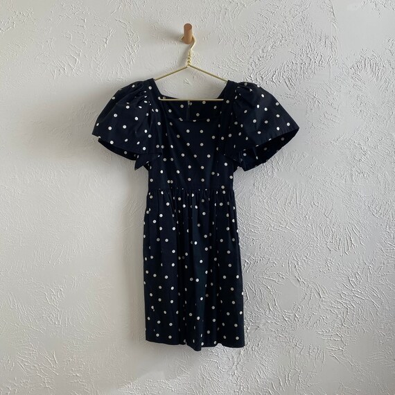 80s xs Bill Blass cotton puff sleeve mini dress