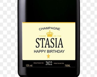 Champagne bottle label