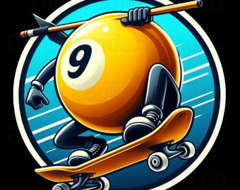 Skateboarding 9 Ball Pool/Billiards Png