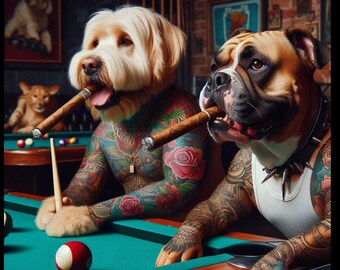 2 Dogs Pool/Billiards Png