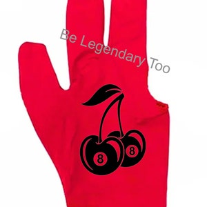 Cherry 8 ball billiards glove