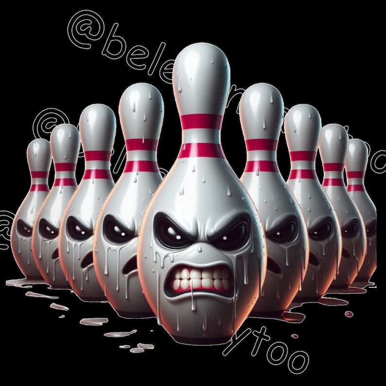 Angry Bowling Pins PNG File - Etsy