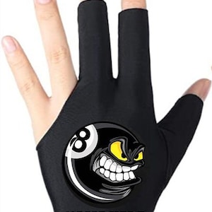Angry 8 Ball Billiard Glove with no fingertips