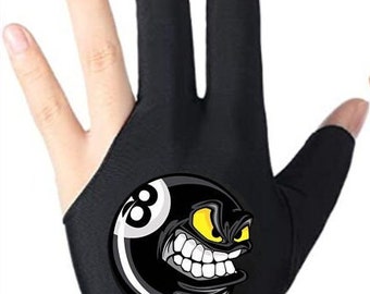 Angry 8 Ball Billiard Glove with no fingertips