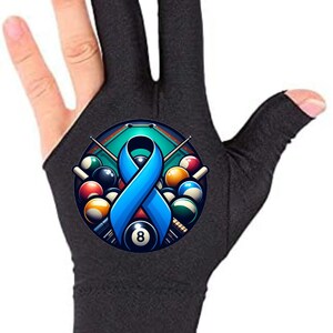 Darmkrebs Bewusstsein Billard Handschuh