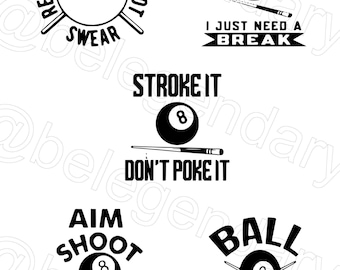 Pool/Billiards PNG Bundle/Cricut/Silhouette Cutting Files