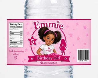 Birthday Girl labels for water bottles/bubbles, lollipops, rice krispie treats, chocolate bars