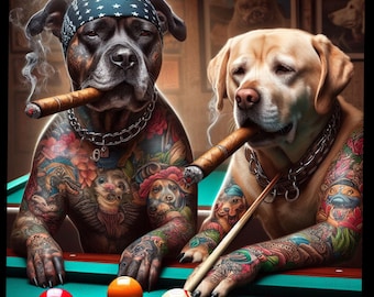 Bandana Dogs Pool/Billiards PNG