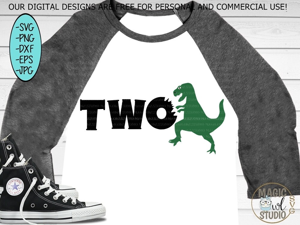 Dinosaur Svgpngjpgdxf Epssecond Birthday Svg2nd Etsy