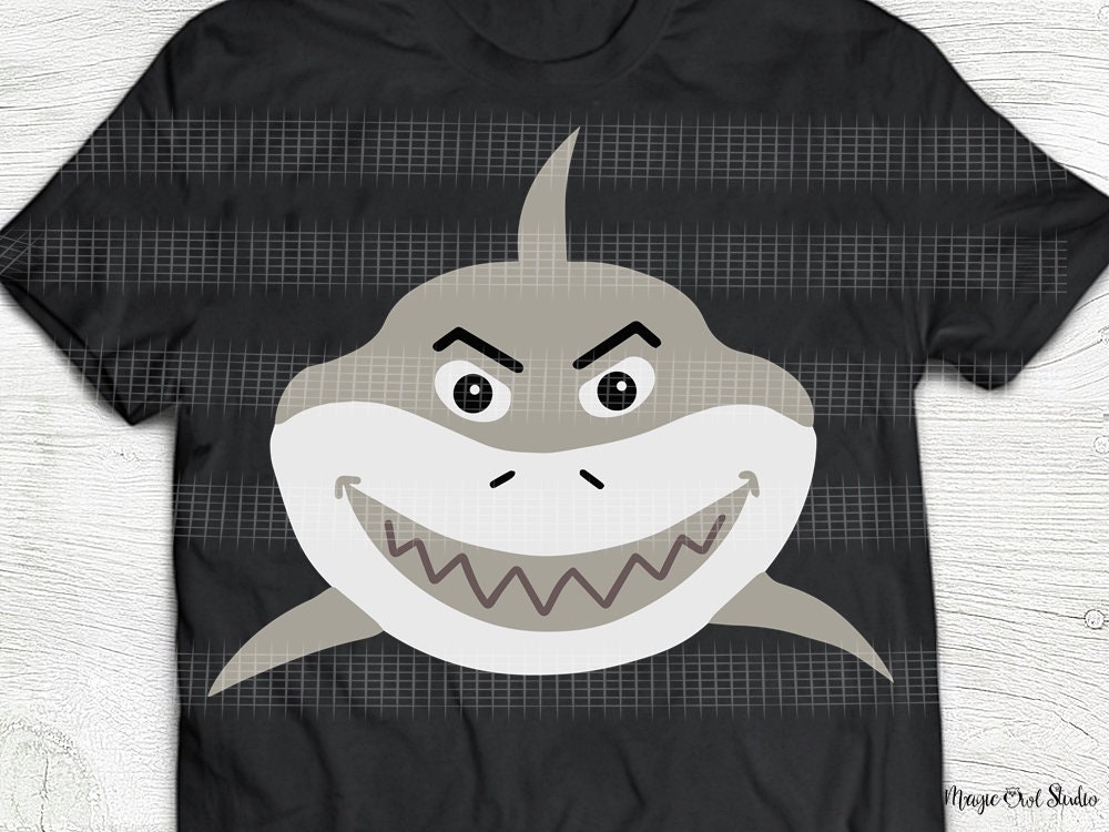 Download shark svg cute shark shark for boy svg shark face svg | Etsy