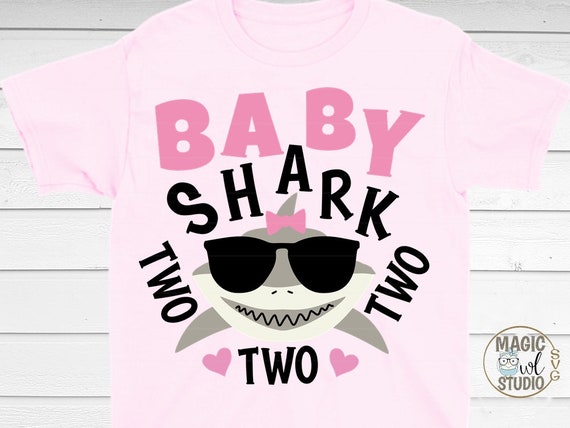 Download baby shark svg cute shark shark svg two two two svg | Etsy
