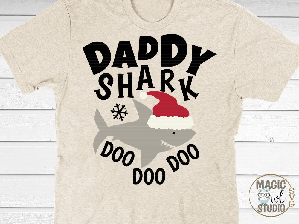 Download daddy shark svg santa shark svg shark shirt design svg | Etsy