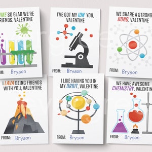 Kids Valentine Cards INSTANT DOWNLOAD Science Valentines | Etsy